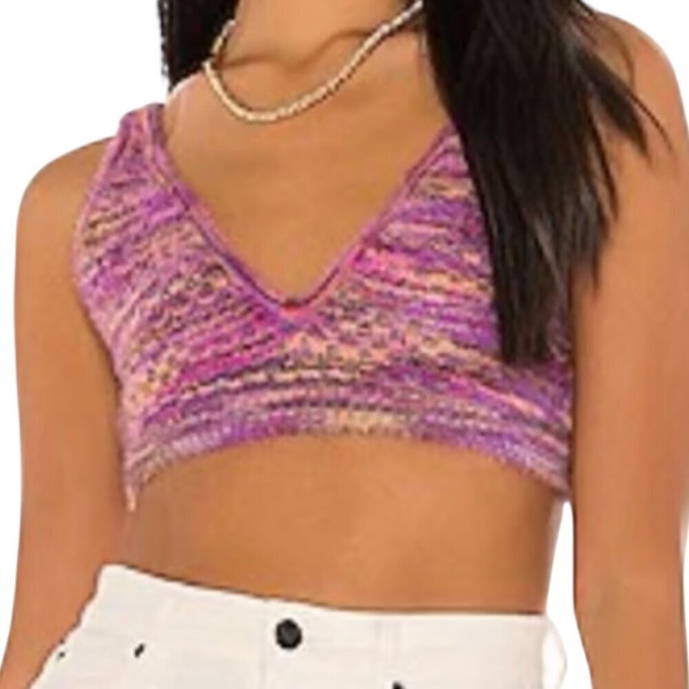 For Love & Lemons Lexi Bralette Multicolor Knit 1X NWT